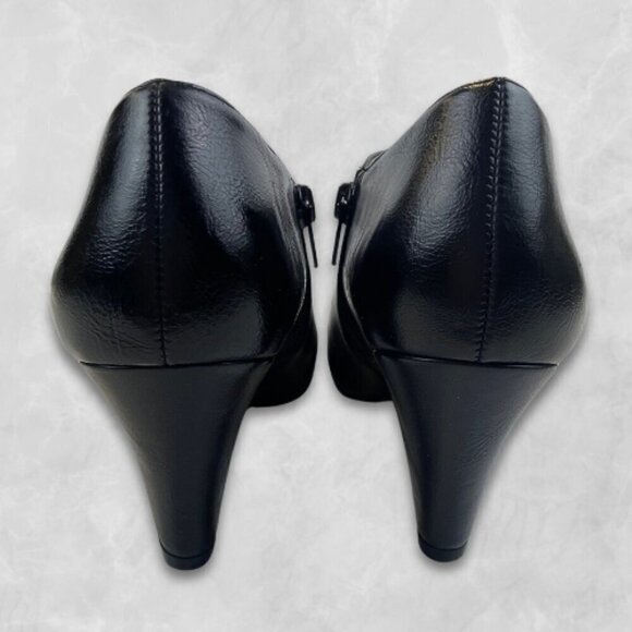 NEW! Naturalizer Leather Heeled Ankle Booties 3-Inch Heel Zip Closure Black 8M - Picture 4 of 13